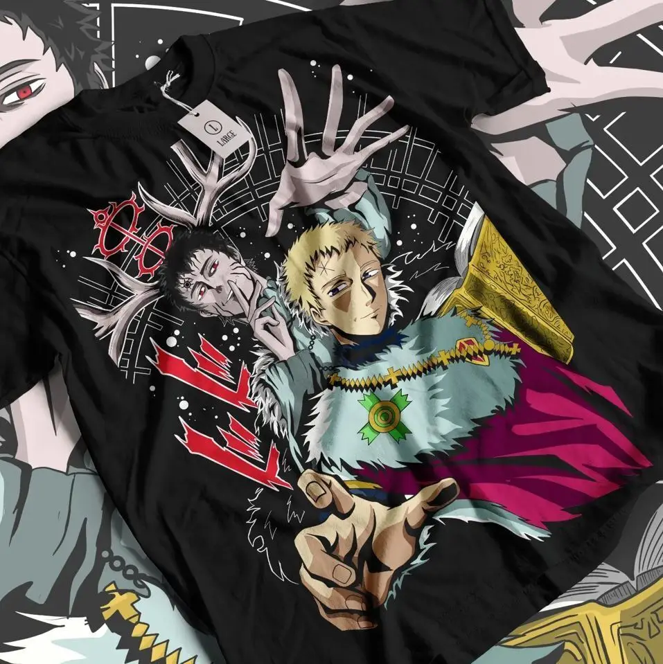 

Asta Yuno T-shirt Black Clover Shirt Anime Manga Graphic Tee All Size