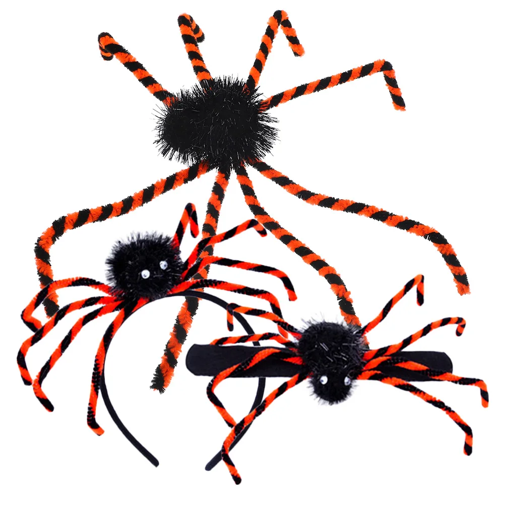 

Spider Brooch Hair Accessories Holiday Slap Bracelets For Party Favors Halloween Bulk Toys Decoration
