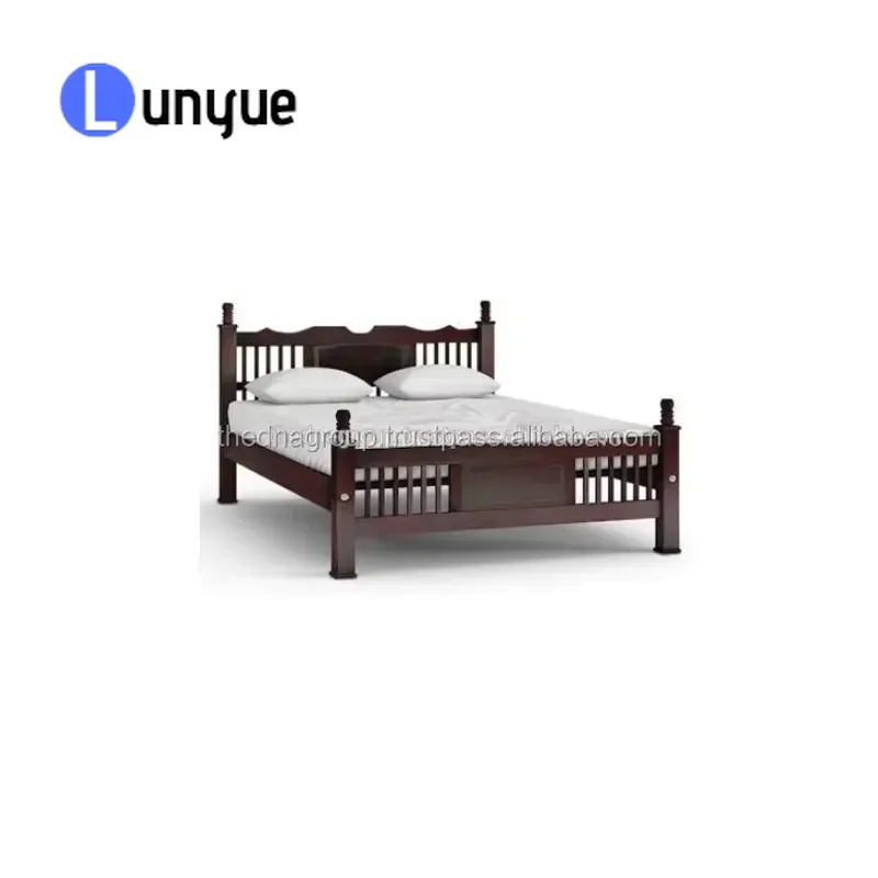 Indian Traditional Wooden Queen Bed Solid Wood Frame Classic Design Durable Bedroom Furniture Home Decor Comfortable Sleep