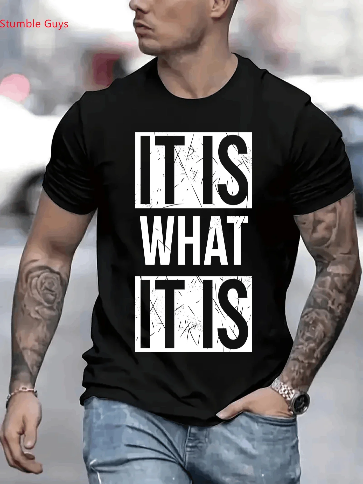 Men's Loose Fit Short Sleeve Tee Summer Fashion Casual Quick Dry Breathable Printed Jersey Street Sportswear Tops