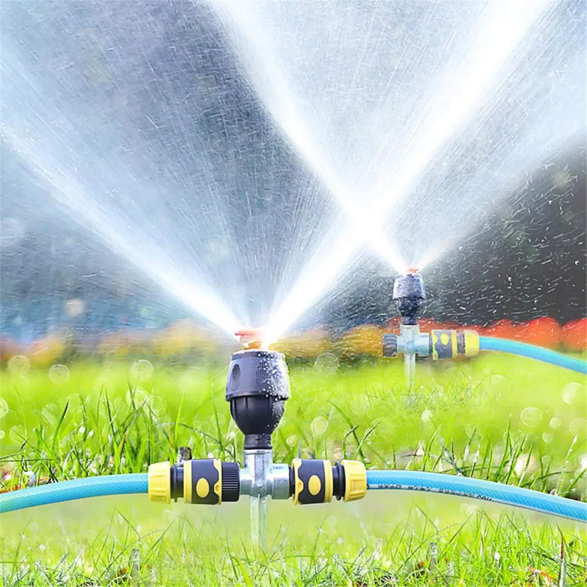 2er-Pack Getriebe-Sprinkler, 360-Grad-automatischer Sprinkler für effiziente Rasenbewässerung-BCBW