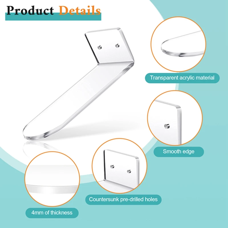 6 Pack Floating Shoe Shelves,Acrylic Wall Mounted Shoe Display Shelves,For Display Collectible Shoe&Sneaker