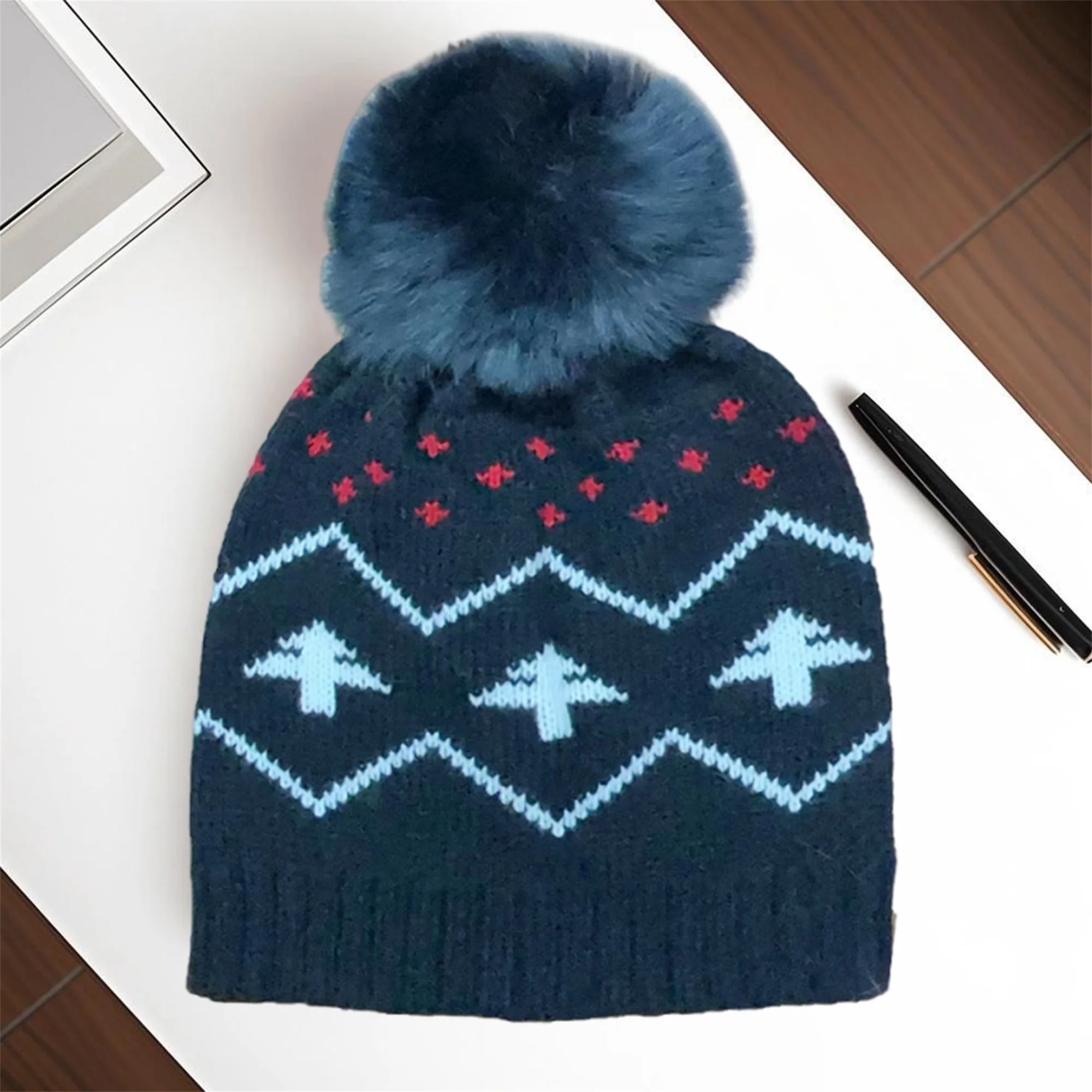 Cappelli natalizi con pompon lavorato a maglia per bambini Berretti invernali festivi con motivo a renna Cappello natalizio caldo per bambini Ragazzi e