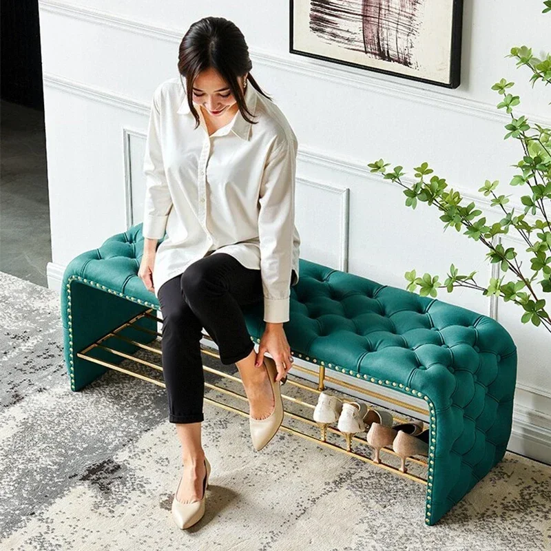 Modern Bedroom Bed End Stool Living Room Sofa Home Ottomans Nordic Door Shoes Changing Stools Living Room Furniture Minimalist