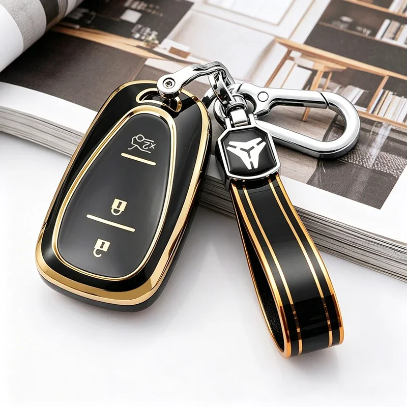 3-Tasten TPU Autoschlüssel-Hülle für Chevrolet Chevy Malibu Camaro Cruze Traverse Sonic Volt Bolt Equinox Schlüsselanhänger