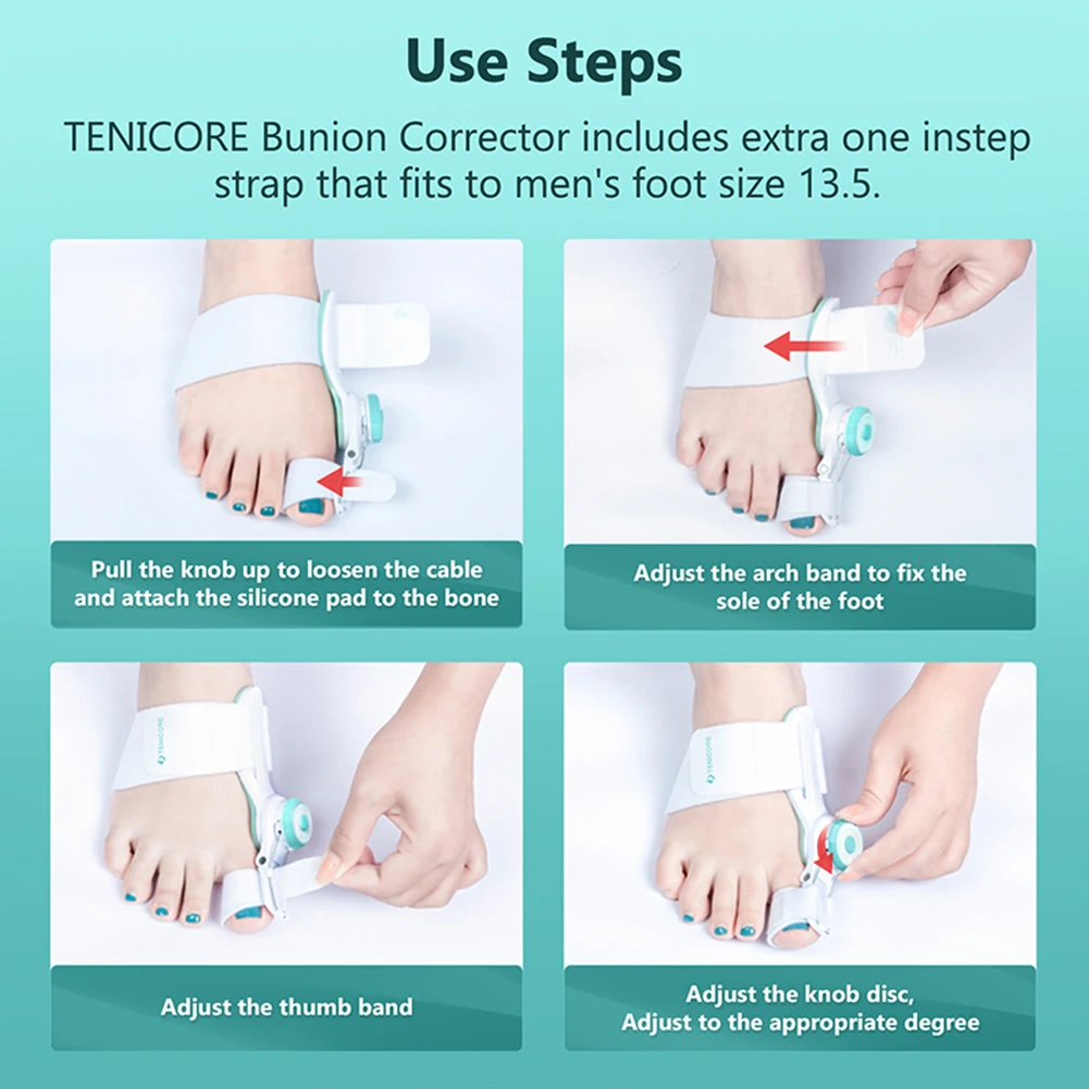 Unisex Foot Hallux Valgus Braces Relieve Pain with Knob Toe Straightener Corrector Rotatable Adjustable Daily Wear for Foot Care