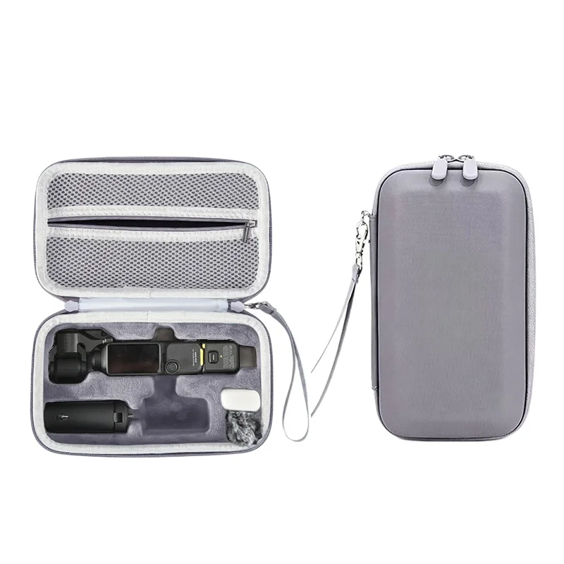 

PU Hard Shell Case for DJI Pocket 4 Camera Large Capacity Drop Protection Storage Case Black Gray