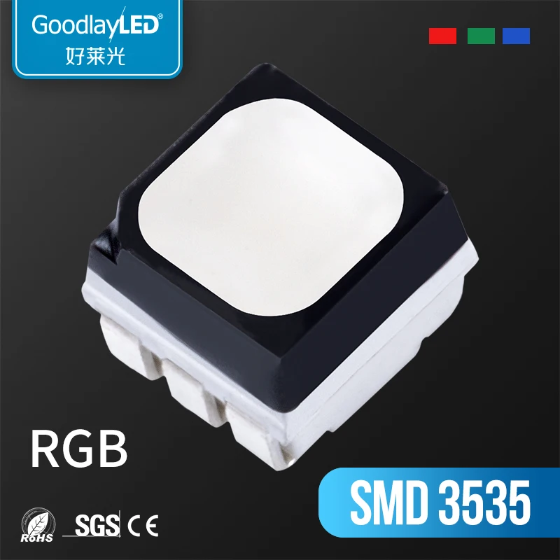 1000PCS High Brightness 3535 SMD RGB Black Face 0.06W LED Diode Full-color 3Chips Special Epistar Diffiusd