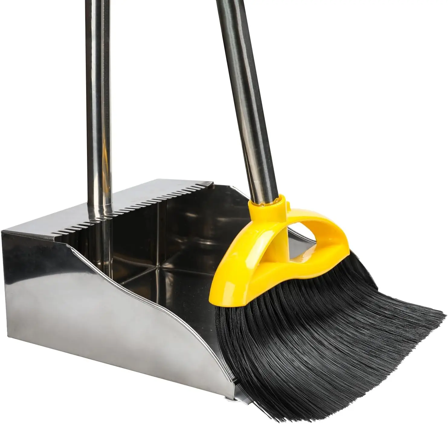 

Broom and StainlSteel Dustpan Set for Home,Metal Dust Pan and Soft Bristles Indoor Kitchen Broom for Office,Lobby