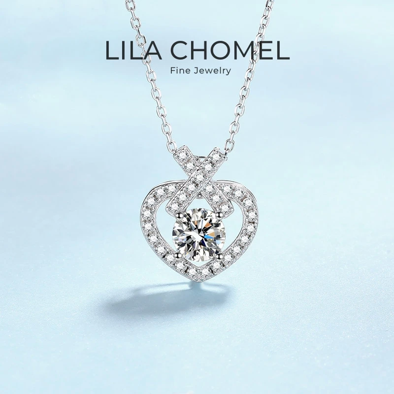 

Женские платиновые свадебные украшения на День святого Валентина PT950, 1 карат, сердце, муассанит, бриллиантовый кулон для девочек, подарок на день рождения и дочке для взрослых