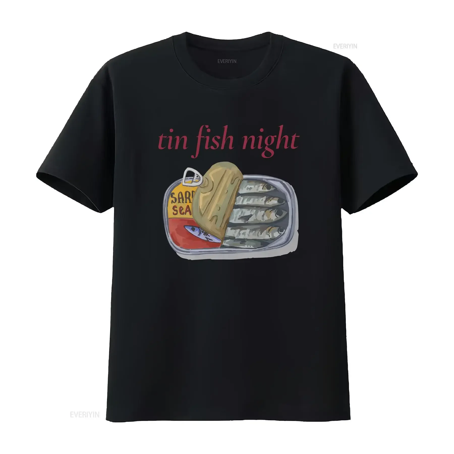 Tin Fish Lover T Shirt Colorful Canned Sardine Aesthetic Casual Perfect for Every Occasion vintage Washed Slightly Soft