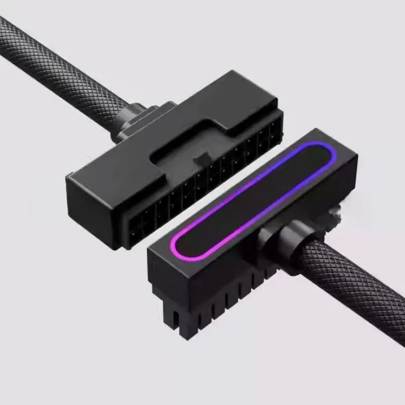 Loook Store ATX24PIN ARGB Synchronous Power Extension Cable Desktop Computer Mainboard Power Supply Extension Wire