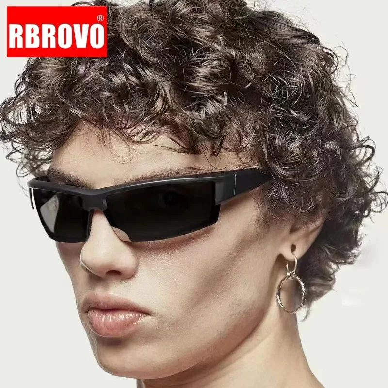 

RBROVO Y2K Sports Sunglasses Men Vintage Punk Goggles Men/Women Simple Outdoor Riding 2023 Glasses Retro Men Lents De Sol Mujer