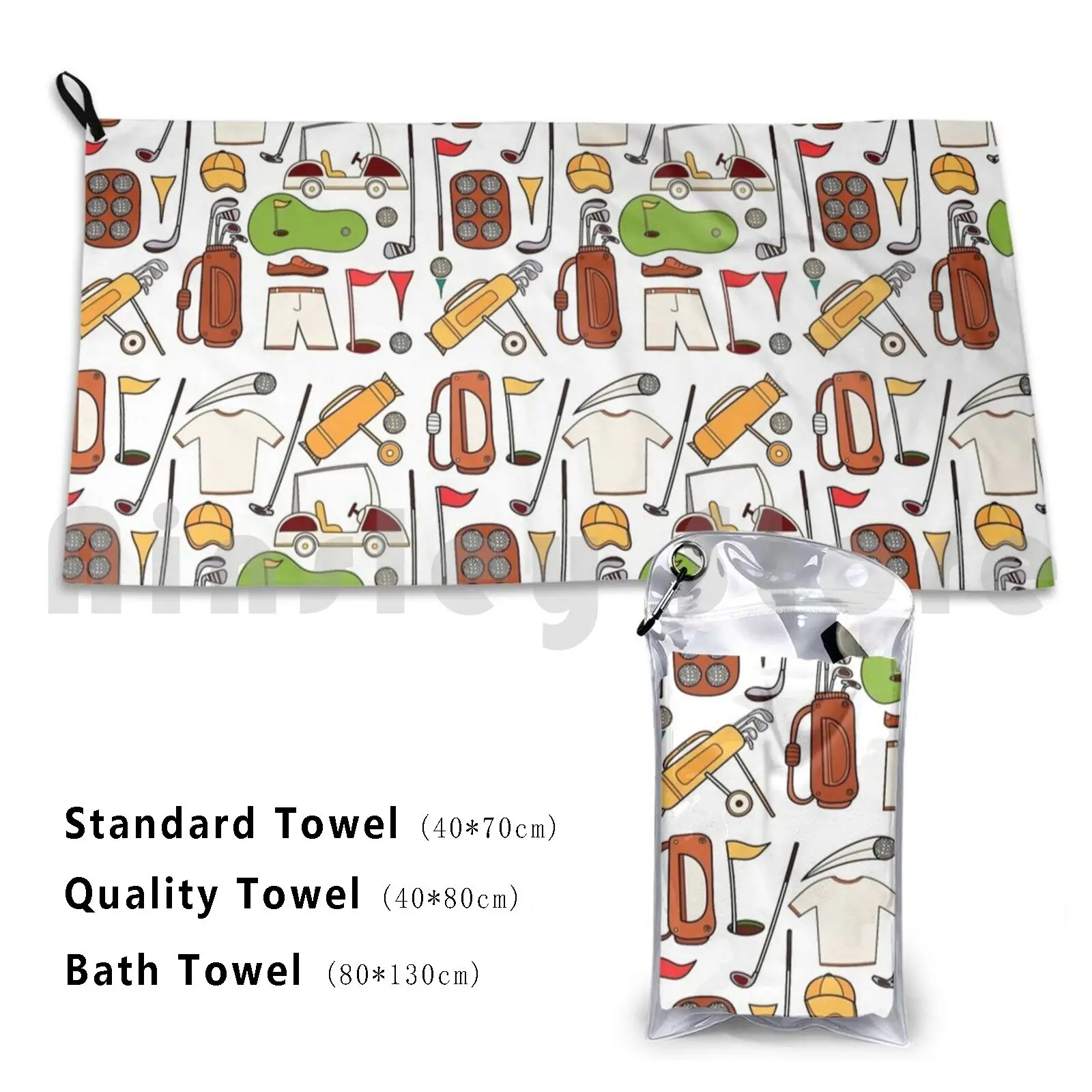 Golf Pattern Golfer Golf Lover Golfing Gift Custom Towel Bath Towel Golf Gifts For Him Golf Gifts For Her