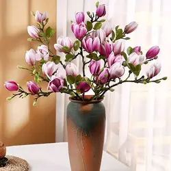 Artificial Flower Silk Magnolia Bouquet Diy Photo Props Wedding bridal bouquet Table Party Vase Home Outdoor Garden Decoration