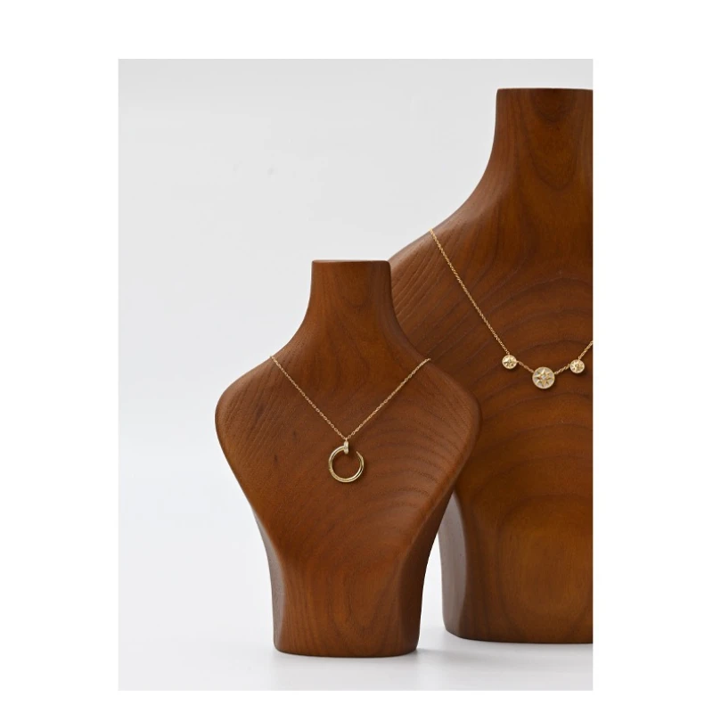 Solid Wood Necklace Display Stand Bust Neck Stand Portrait Wooden  Necklace Mannequin Display Necklace Display Body Stand