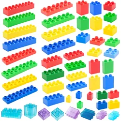 MOC grands blocs de construction compatibles avec les briques de Base Duploes, épais, mince, carré, assemblage d'enfants, bricolage, jouets éducatifs créatifs