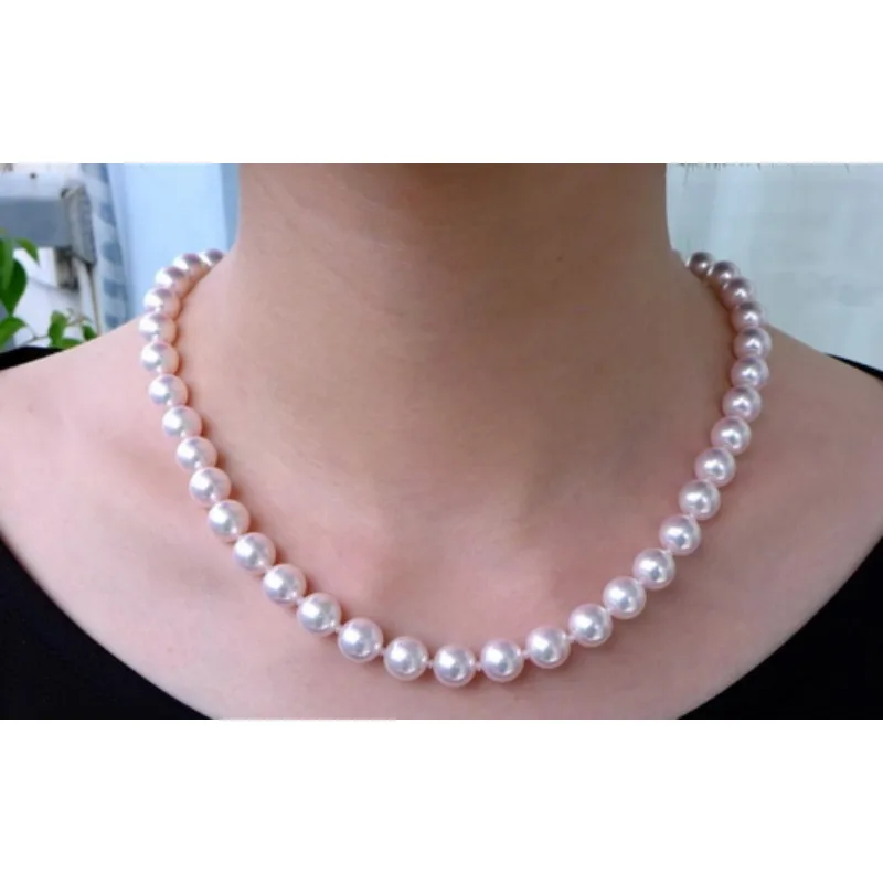 Gorgeous AAAA + 9-8mm Natural Akoya White Women's Pearl Necklace 16 18 20 INCH 14K-