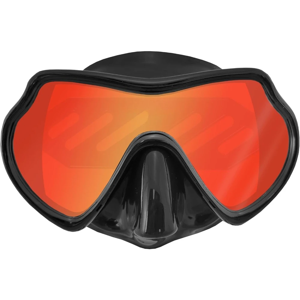 

Diving Mask - Black Silicone Changes White Light Harshness To A Calming Blue Light for Less Eye Strain Diving Mask