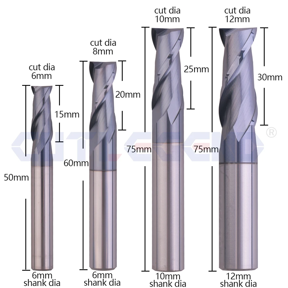 Milling Cutter Hrc50 Endmill Alloy Tungsten Steel Cnc Maching CUTLEGEND Top Milling Machine Tools For Steel 1.0mm-12.0mm