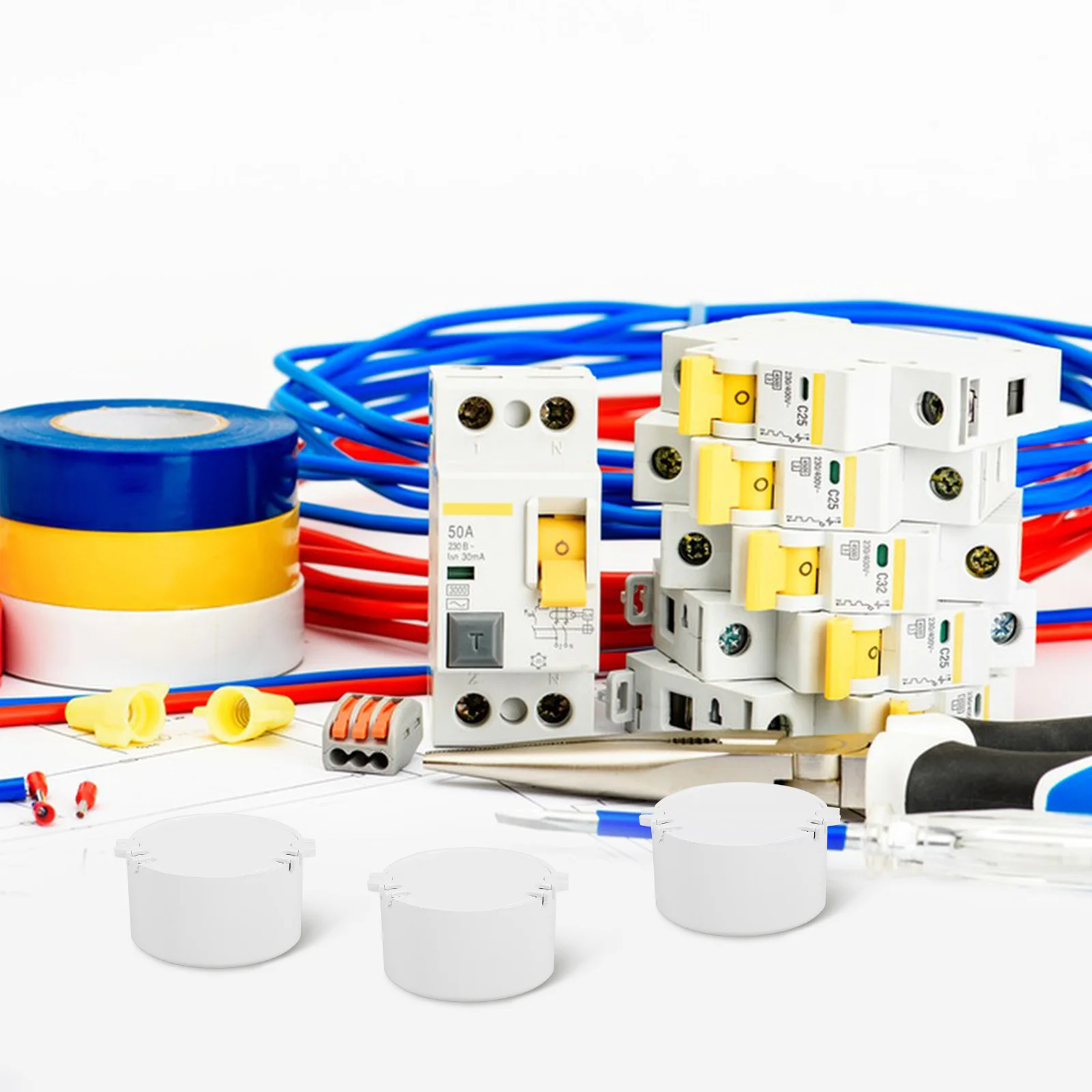 

10Pcs Plastic Mini Round Case Small Circular Control Box Electrical Indoor Outdoor Plastic Controller Case
