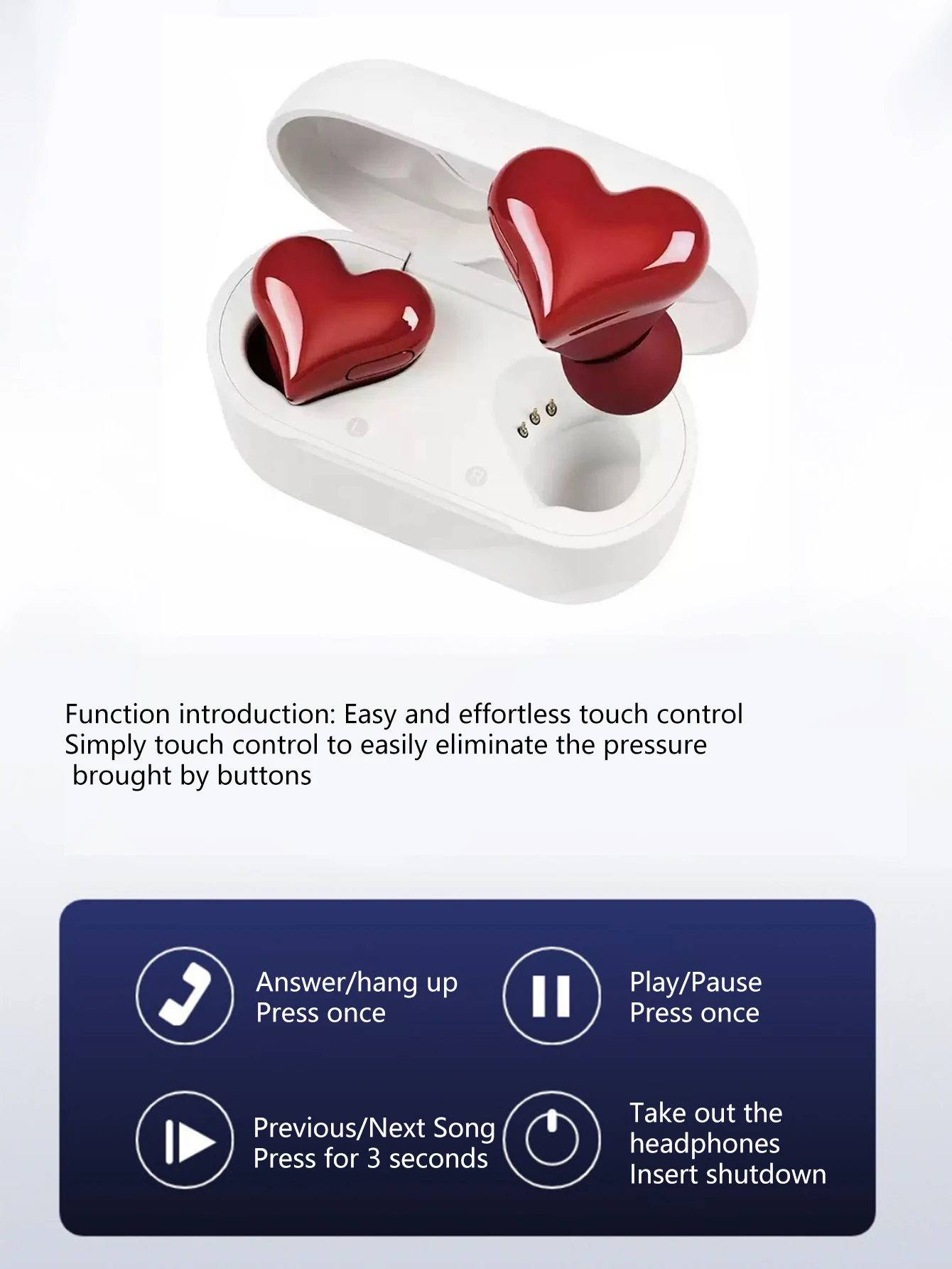 سماعات بلوتوث من Love Ear داخل الأذن، عمر بطارية طويل وعمر منخفض، سماعات بلوتوث لاسلكية للاستماع إلى الموسيقى.