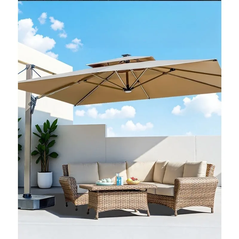 

Outdoor double pole parasol