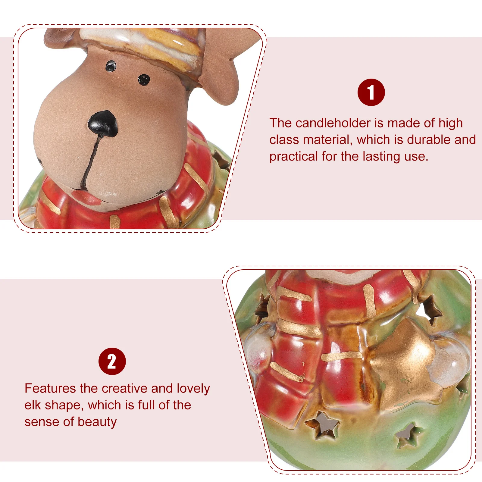 

1Pcs Snowman Lamp Shade Christmas Elk Candlestick with Luminous Decorative Stand for Home Table Wedding Banquet Party Desktop