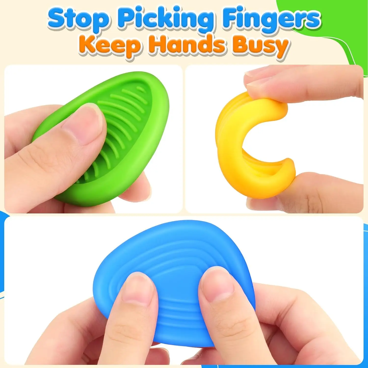 2025 6Pcs Fidget Toys Sensory Stone for Kids Textured Soft Worry Stone for Autism Quiet Fidgets Stress Items Anxiety Relief Gift