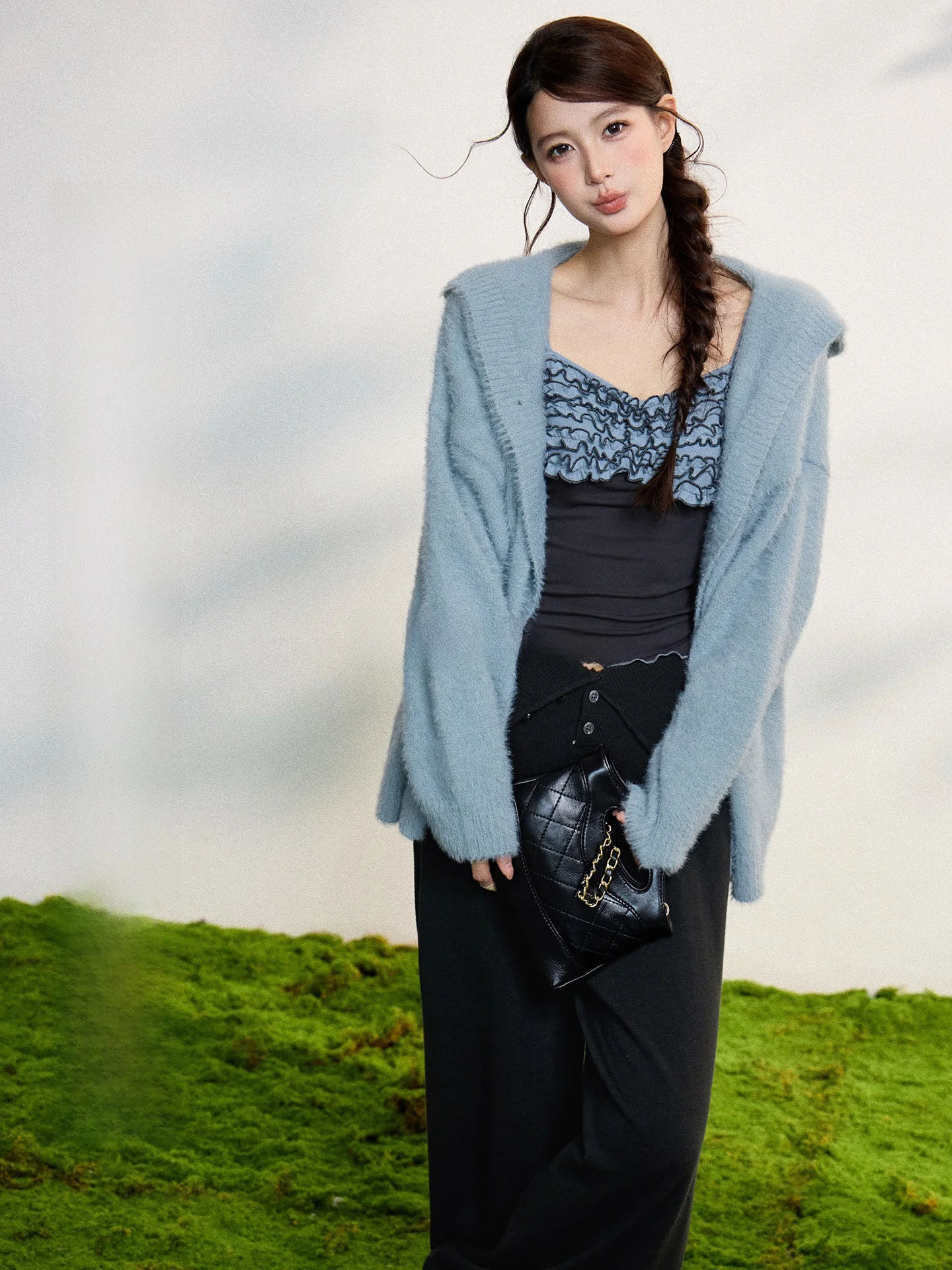 

Soft Knitted Hooded Open Cardigan Women's Casual Loose Fit Spring New Style Versatile Top Comfortable Breathable Regular Sleeve