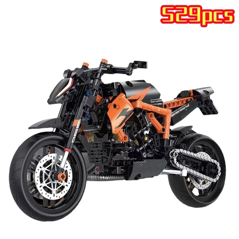 

529Pcs Technical 1:8 Motorbike MOC Model Building Blocks Sets Racing Moto Bricks Toys Kids Boys Children Birthday Gifts Adult