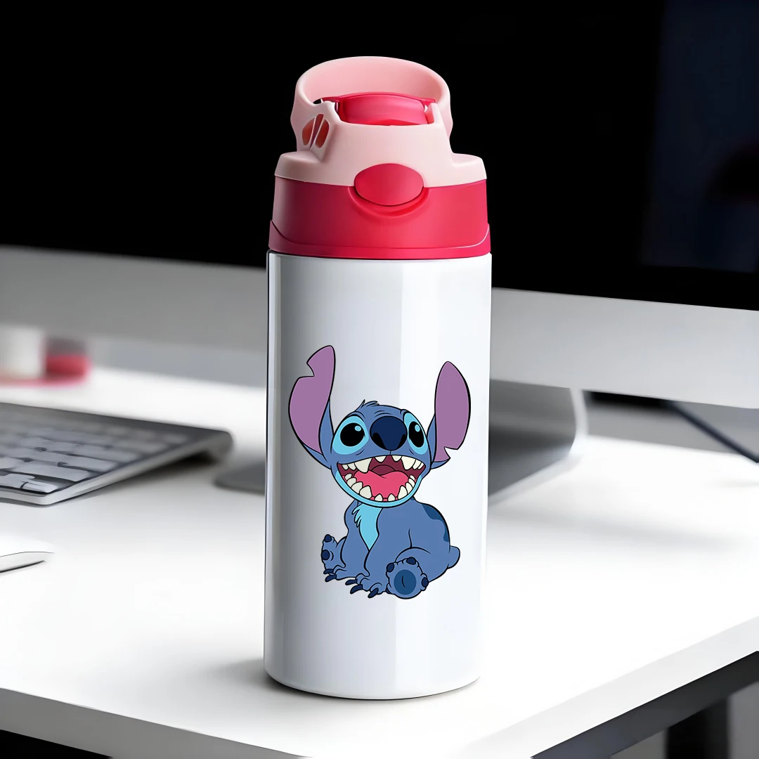 

Disney Insulated Cup with cartoon Stich Blue Little Creature with Big Ears and Round Eyes Happy Expression 304 Stainle