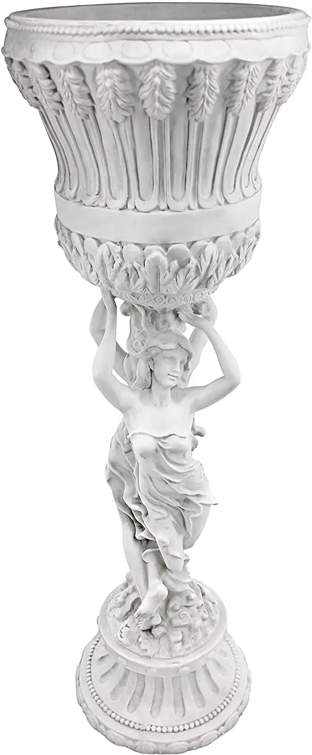 Design Toscano KY9055 Les Filles Joyeuses Dancing Maidens Pedestal Column Plant Stand with Urn, 12 Inches Diameter, 36 Inches