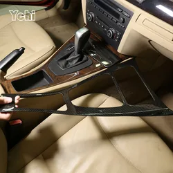 LHD ABS Carbon Fiber For BMW 3 Series E90 E92 E93 2005-2012 Car Center Console Gear Shift Frame Panel  Sticker Car Accessories
