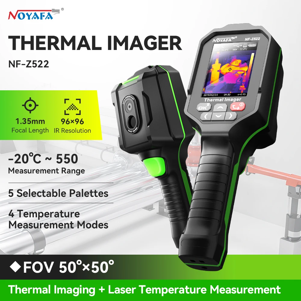 NOYAFA Termocamera Industriale NF-Z522, Termocamera Portatile 96x96 Pixel, Strumento per Ispezione Perdite in Tubazioni