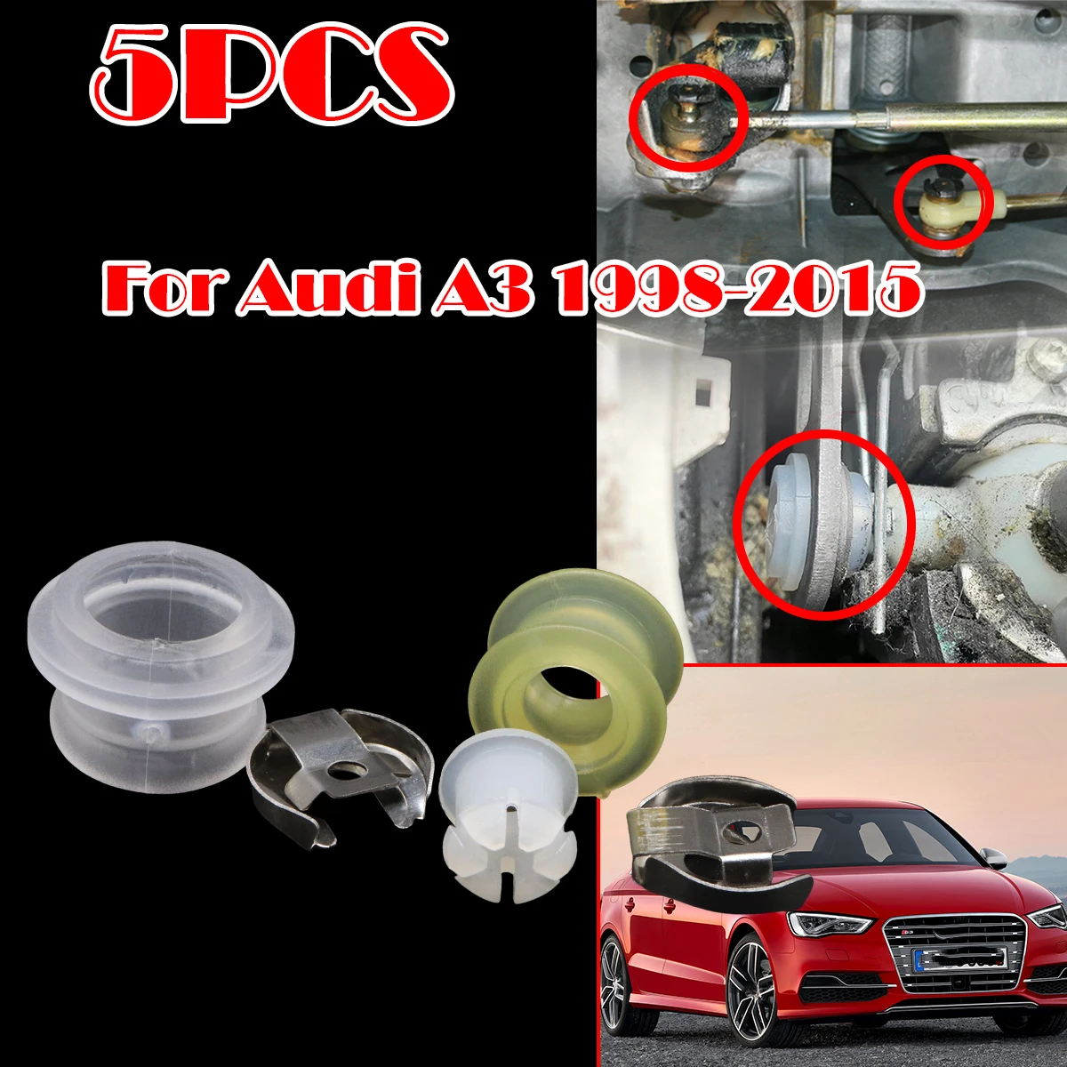 

5 шт. MT комплект для ремонта коробки передач, концевая втулка троса переключения передач для Audi A3 1998 1999-2015, рычаг переключателя, трикотатор, запасные части для автомобиля