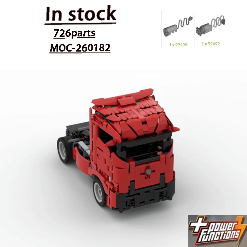 MOC-260182 New City Cargo Flat-Front Semi-Trailer Truck Building Block Model 726 Parts Boys' Kids Birthday New Year Toy Gift