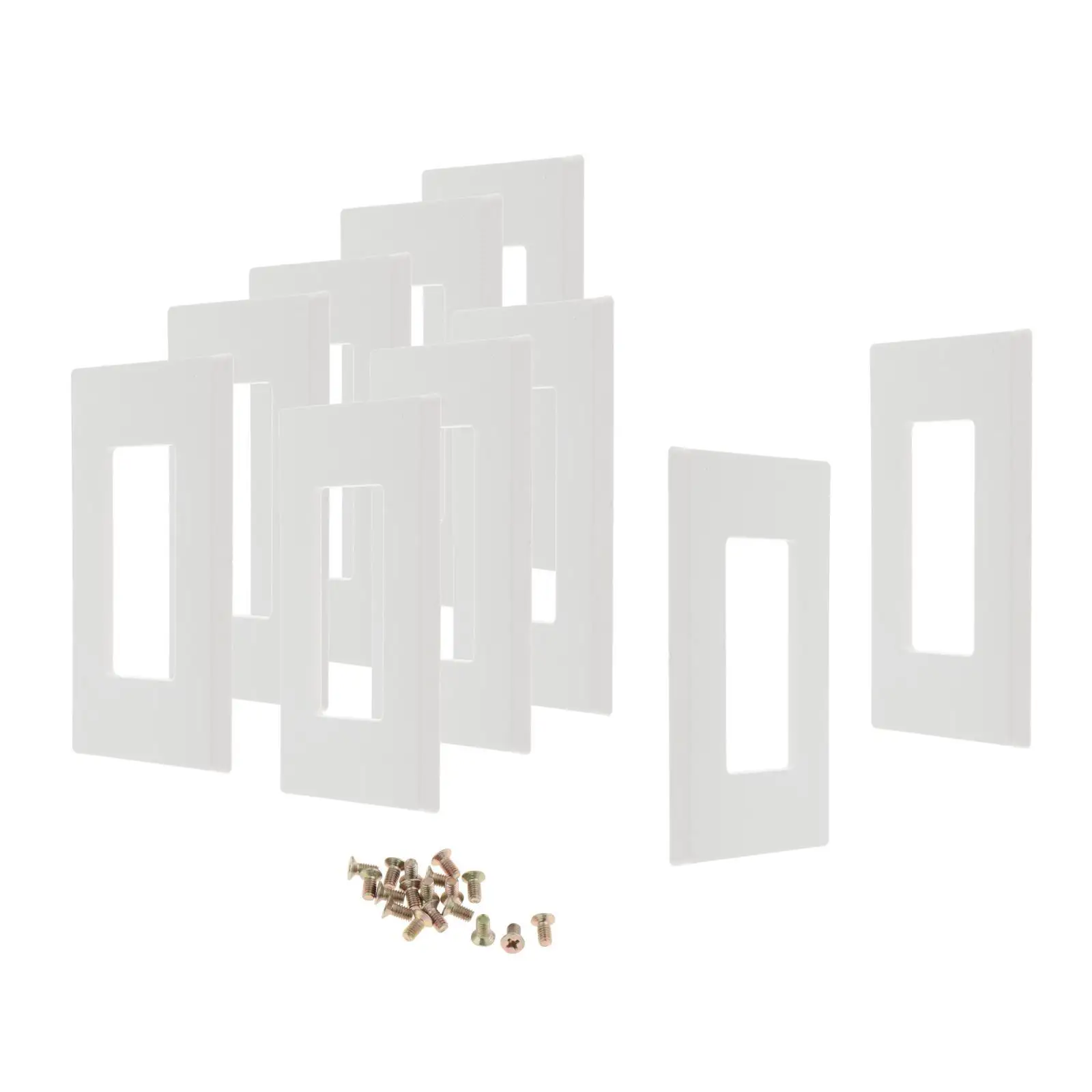10 Pieces 80301-sw Unbreakable Outlet Cover Plates Decorative Faceplate Cover Snap on Mount Wallplate Screwless Wall Plate
