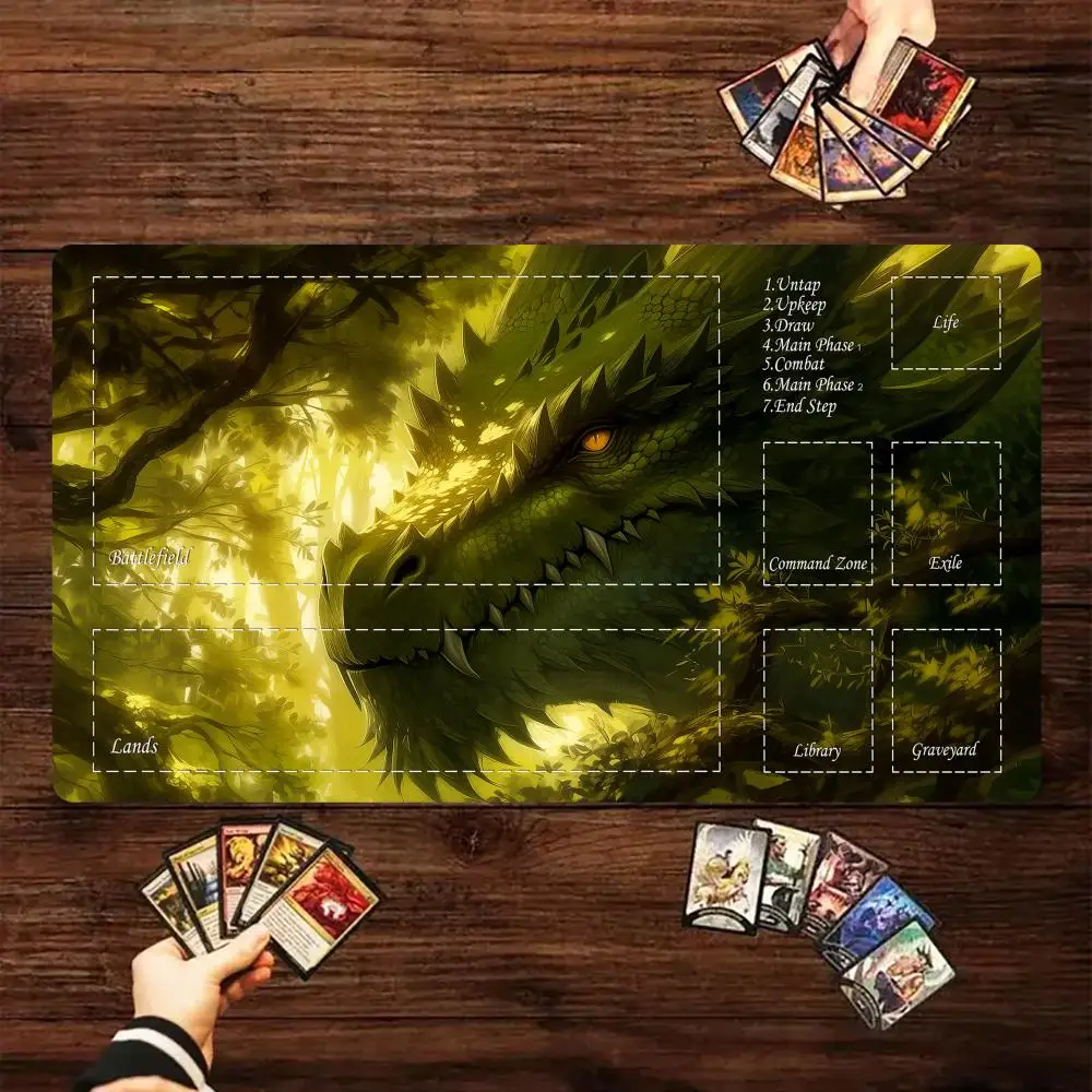 Misty Forest and Giant Dragon Magic Card Battle Mat TCG Playmat Anti-slip Base gathering gaming mats Board Game Mat for TCG