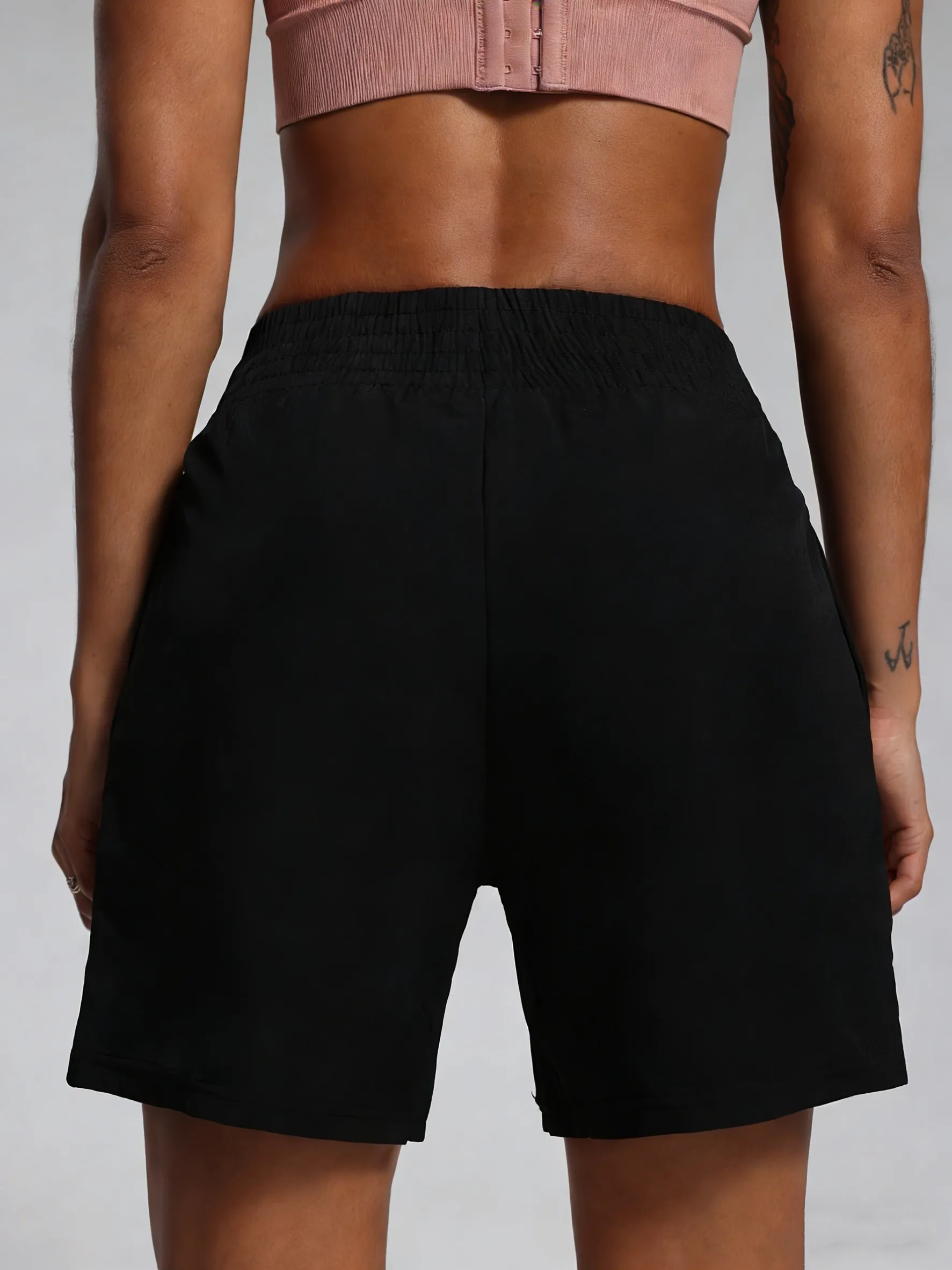 Summer Fitness Running Shorts For Female Basic Gym Stretch Short Pants Comfortable Soft Street Bottom Drawstring Loose Sweatpant