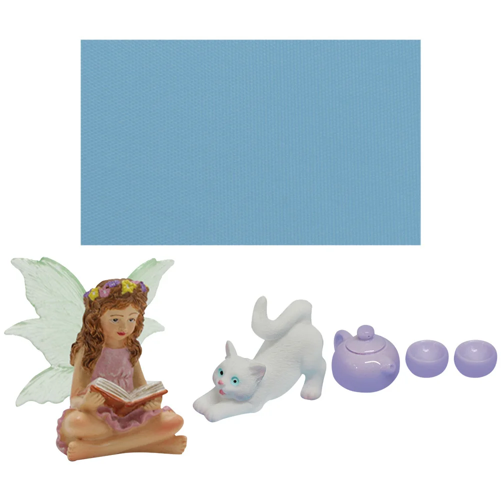 

1Set Resin Cat Fairy Sculpture Micro Garden Decoration Teacup Outdoor Resin Cat Nest Ornament for Home Desk Decor