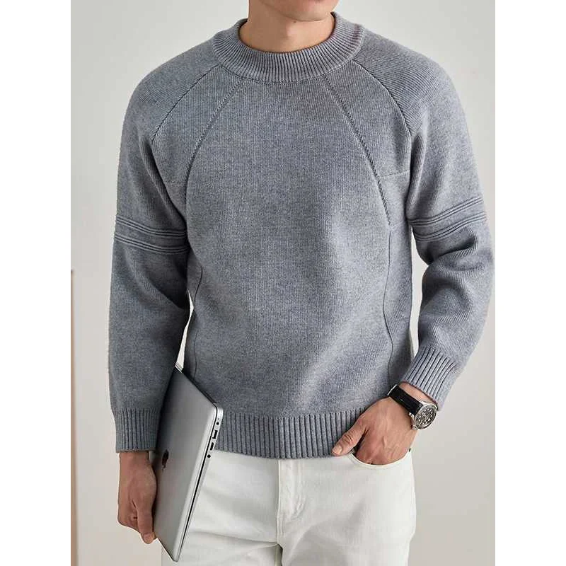 

Мужской утепленный базовый свитер-поло из плотного трикотажа, новинка 2026 года, осенне-зимняя коллекция, вязаная одежда для мужчин