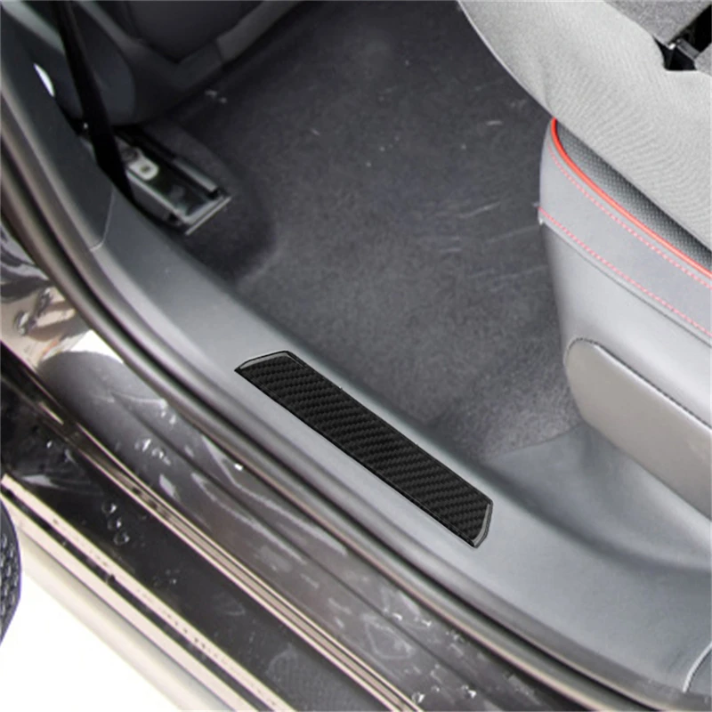 

4pcs Carbon Fiber Car Door Threshold Anti Scratch Protective Stickers For Volkswagen VW Golf 8 MK8 GTI 2021 Accessories