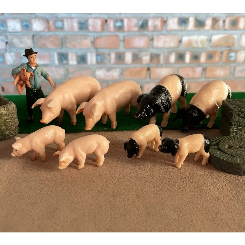 

Emulation Miniature Small Animal Mother Pig Little Pig Micro Landscape Sand Table Prop Decoration Ornament Model