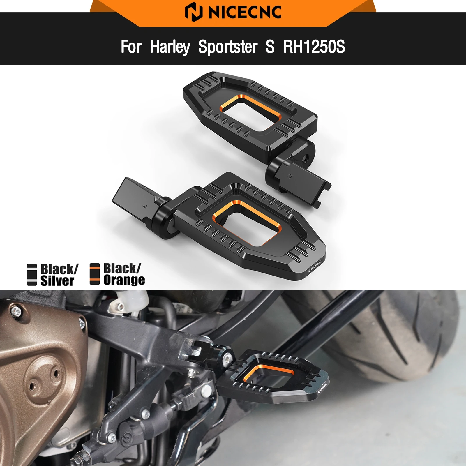 

For Harley Sportster S RH1250 2021-2024Adjustable Rider Footpegs Low Rider ST FXLRST 117 2022-2023 Street Bob FXBBS 114 2021-23