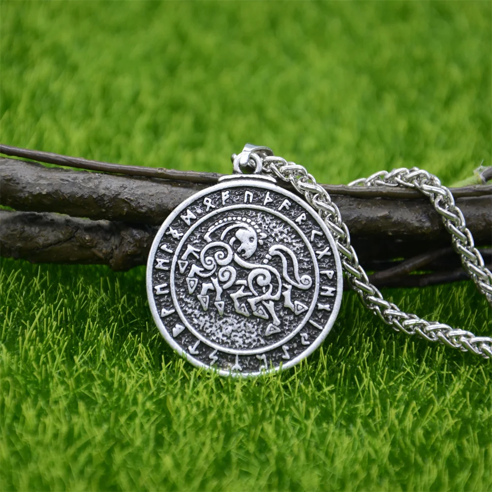 Nostalgia Sleipnir Thor Loki Asgard Horse Norse Runes Viking Jewelry Pendant Punk Necklace God Odin Amulet Talisman For Men