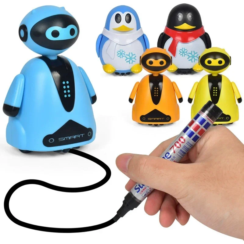 Creative Original Inductive Robot Line Follower Magic Pen Toy Follow Any Line You Draw Birthday Gifts Educational Toy