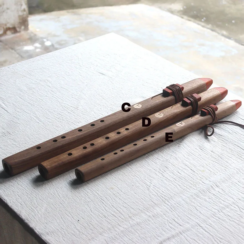 Walnut Wood Flute Traditional Chinese Vertical Flute Folk Professional Performance Recorder Adult Practice Woodwind Instruments