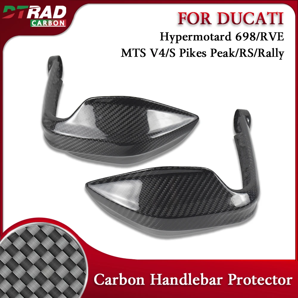 Carbon Fiber Handlebar Protector For Multistrada V4 V4S/RS/Pikes Peak/Rally Hypermotard 698/Rve Motorcycle Handguards Accessory