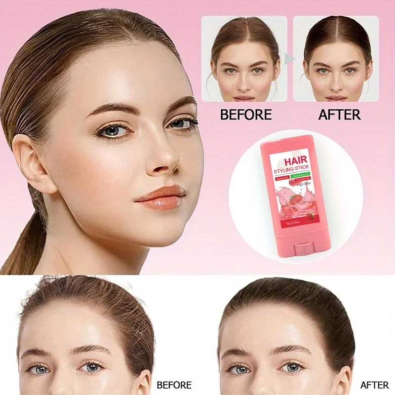 Strawberry Hair Wax Styling Stick, Portable Hair Wax Stick, Used for Organizing Broken Hair